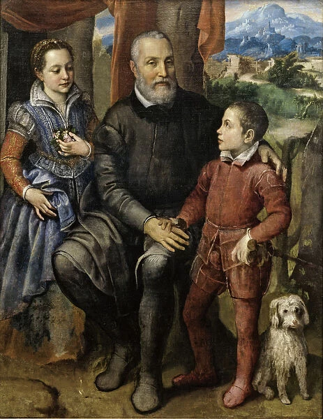 The Artists Father Amilcare Anguissola and her siblings Minerva and Asdrubale, ca 1559