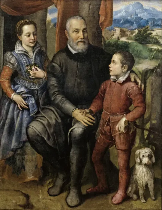 Framed Print : The Artists Father Amilcare Anguissola and her siblings Minerva and Asdrubale, ca 1559 Framed Print : The Artists Father Amilcare Anguissola and her siblings Minerva and Asdrubale, ca 1559