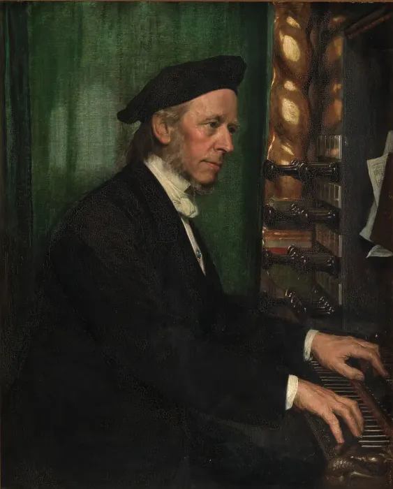 Framed Print : The artist's father-in-law Professor Hans Matthison-Hansen, court organist at Roskilde, 1872. Creator: August Jerndorff Framed Print : The artist's father-in-law Professor Hans Matthison-Hansen, court organist at Roskilde, 1872. Creator: August Jerndorff