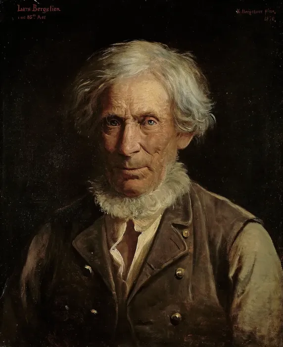 Framed Print : The Artist's Father, Lars Bergslien, 1870. Creator: Knud Bergslien