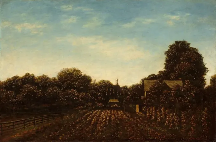 Framed Print : The Artists Garden, c. 1879 / 1889. Creator: Ralph Blakelock Framed Print : The Artists Garden, c. 1879 / 1889. Creator: Ralph Blakelock