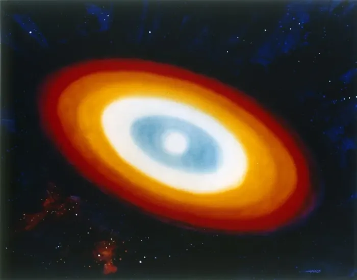 Framed Print : Artists impression of disc star in constellation Cygnus. Creator: NASA Framed Print : Artists impression of disc star in constellation Cygnus. Creator: NASA
