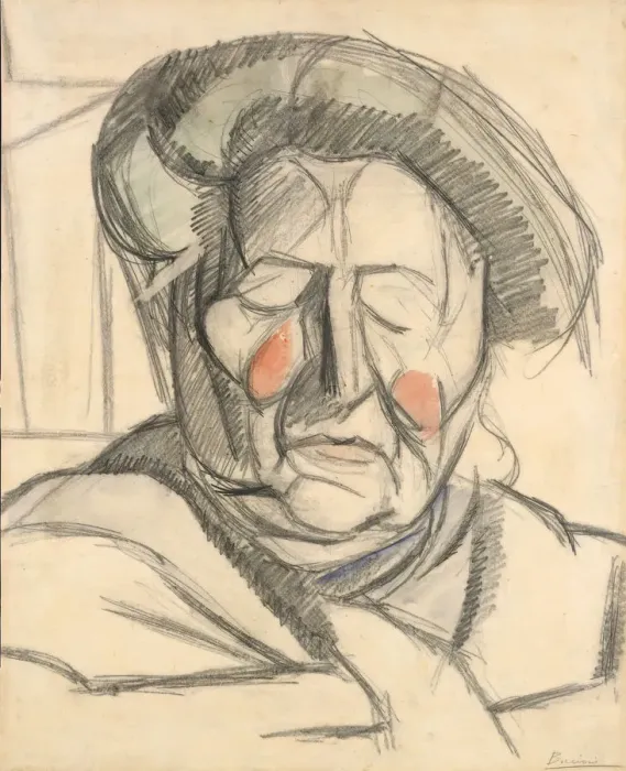 Framed Print : The Artists Mother, 1915. Creator: Umberto Boccioni Framed Print : The Artists Mother, 1915. Creator: Umberto Boccioni