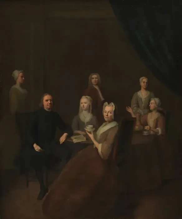 Framed Print : The Artist's Parents-in-Law and some of their Children, 1700-1749. Creator: Balthasar Denner Framed Print : The Artist's Parents-in-Law and some of their Children, 1700-1749. Creator: Balthasar Denner