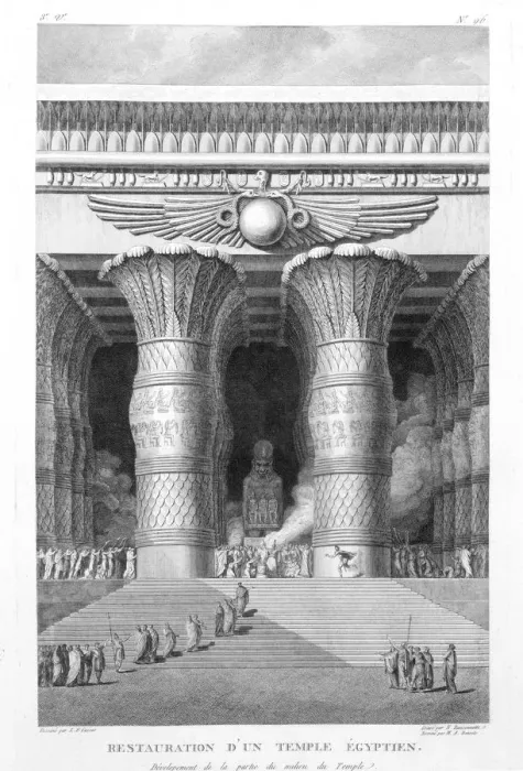 Framed Print : Artists recreation of a large Egyptian temple, 1799. Artist: Pierre Nicolas Ransonette