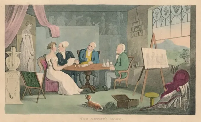Framed Print : The Artists Room, 1820. Artist: Thomas Rowlandson Framed Print : The Artists Room, 1820. Artist: Thomas Rowlandson