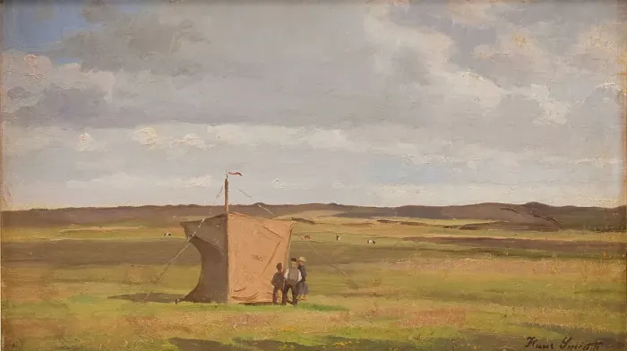 Framed Print : The Artist's Shelter on the Moors in Jutland, 1908-1911. Creator: Hans Smidth Framed Print : The Artist's Shelter on the Moors in Jutland, 1908-1911. Creator: Hans Smidth