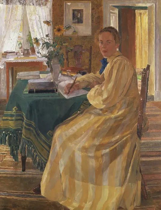 Framed Print : The Artist's Sister, 1899. Creator: Carl Wilhelmson Framed Print : The Artist's Sister, 1899. Creator: Carl Wilhelmson