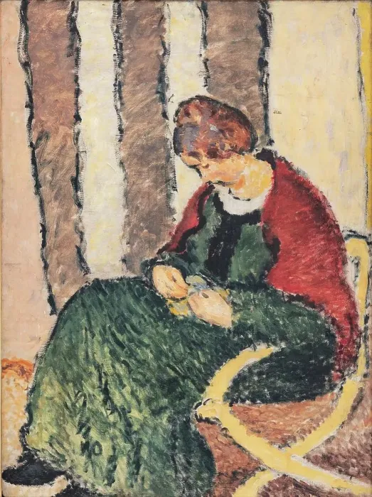 Framed Print : The Artist's Sister, Anna Giersing, Wearing a Red Shawl, 1907. Creator: Harald Giersing Framed Print : The Artist's Sister, Anna Giersing, Wearing a Red Shawl, 1907. Creator: Harald Giersing