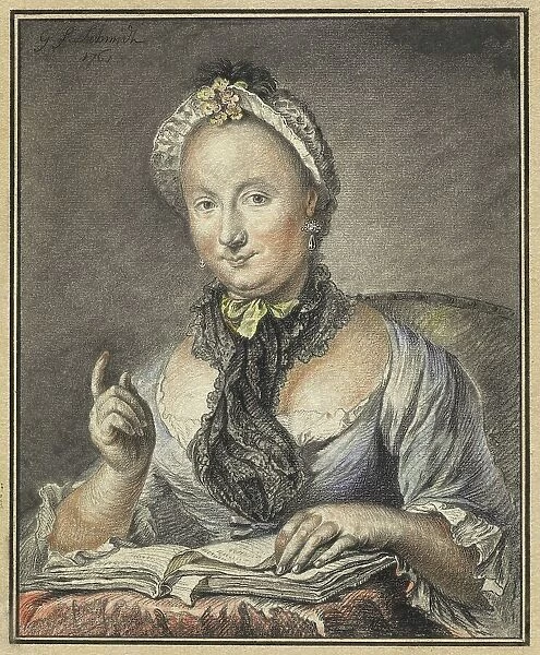 The Artist's Wife with a Book, 1752. Creator: Georg Friedrich Schmidt