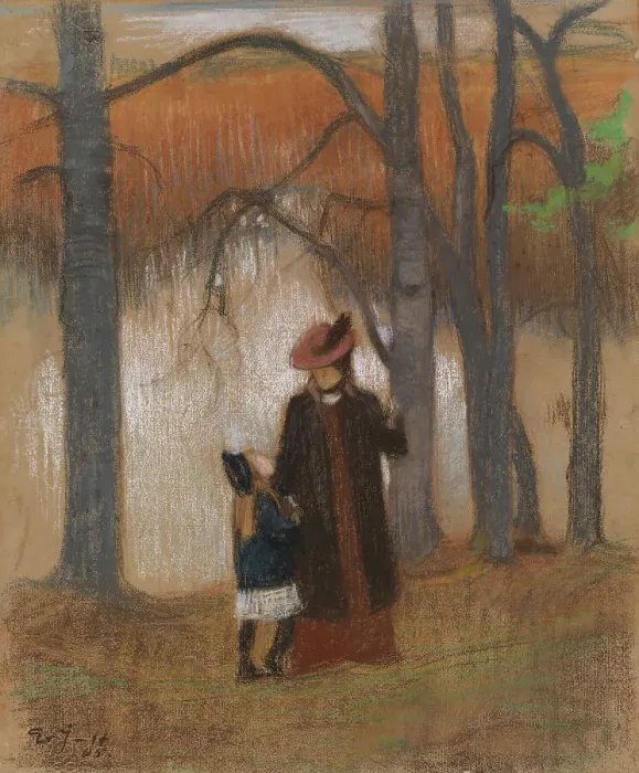 Framed Print : The Artist's Wife and Daughter, 1905. Creator: Eero Jarnefelt Framed Print : The Artist's Wife and Daughter, 1905. Creator: Eero Jarnefelt