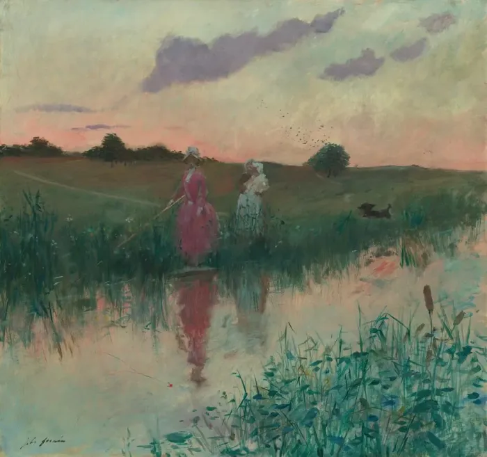 Framed Print : The Artists Wife Fishing, 1896. Creator: Jean Louis Forain Framed Print : The Artists Wife Fishing, 1896. Creator: Jean Louis Forain