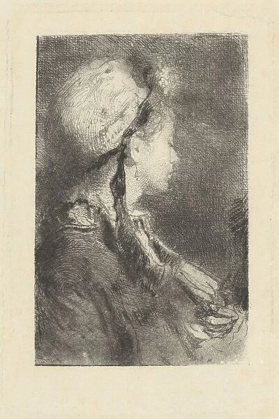 The Artists Wife in Profile Facing Right, c. 1880. Creator: Mose, Bianchi