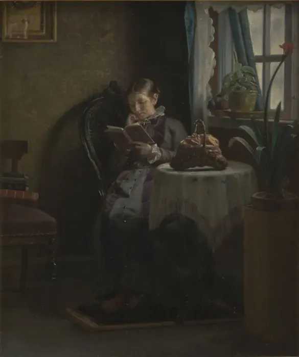 Framed Print : The Artist's Wife Reading, 1881. Creator: Michael Peter Ancher Framed Print : The Artist's Wife Reading, 1881. Creator: Michael Peter Ancher