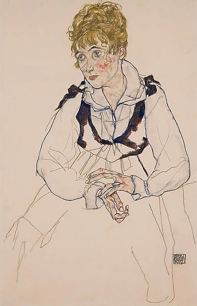 The artist's wife, seated, 1917. Creator: Egon Schiele