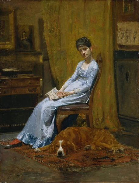 The Artists Wife and His Setter Dog, ca. 1884-89. Creator: Thomas Eakins