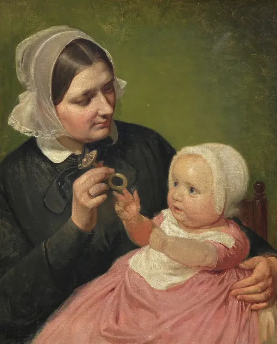 Framed Print : The Artist's Wife and Their Son Poul, mid-19th century. Creator: Wilhelm Marstrand Framed Print : The Artist's Wife and Their Son Poul, mid-19th century. Creator: Wilhelm Marstrand