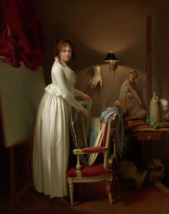 Framed Print : The Artist's Wife In His Studio, c1795-99. Creator: Louis Leopold Boilly Framed Print : The Artist's Wife In His Studio, c1795-99. Creator: Louis Leopold Boilly