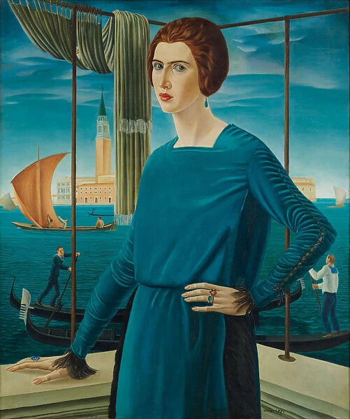 The Artists Wife with Venice in the Background, 1921. Creator: Oppi, Ubaldo (1889-1942)