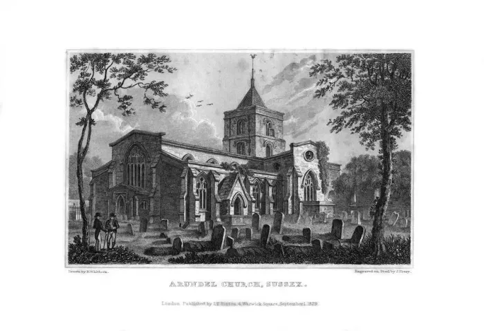 Framed Print : Arundel Church, West Sussex, 1829. Artist: J Shury Framed Print : Arundel Church, West Sussex, 1829. Artist: J Shury