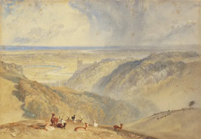 Framed Print : Arundel on the River Arun, c1830s. Creator: William Ward II Framed Print : Arundel on the River Arun, c1830s. Creator: William Ward II