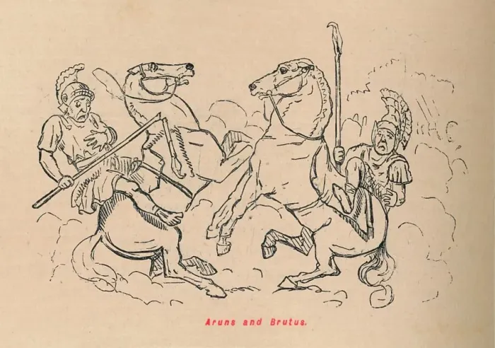 Framed Print : Aruns and Brutus, 1852. Artist: John Leech Framed Print : Aruns and Brutus, 1852. Artist: John Leech
