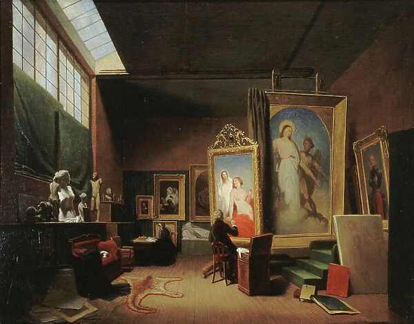 Ary Scheffer's workshop, rue Chaptal, 1851. Creator: Arie Johannes Lamme
