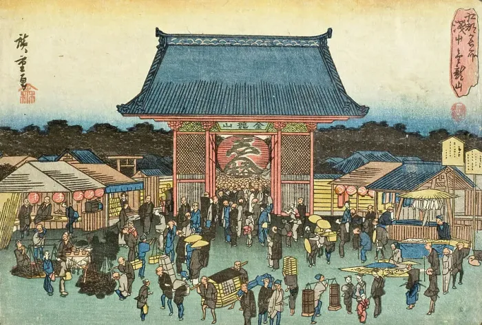 Framed Print : Asakusa, Edo, 1853. Creator: Ando Hiroshige Framed Print : Asakusa, Edo, 1853. Creator: Ando Hiroshige