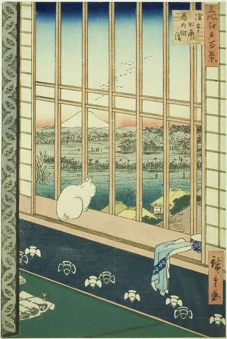 Framed Print : Asakusa Rice Fields and Torinomachi Festival (Asakusa tanbo Torinomachi mode)... 1857. Creator: Ando Hiroshige Framed Print : Asakusa Rice Fields and Torinomachi Festival (Asakusa tanbo Torinomachi mode)... 1857. Creator: Ando Hiroshige