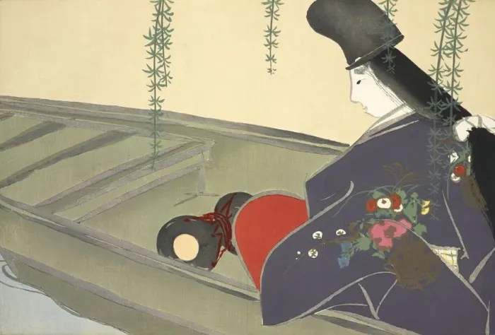 Framed Print : Asazuma-bune, from Momoyo-gusa (The World of Things) Vol II, pub Framed Print : Asazuma-bune, from Momoyo-gusa (The World of Things) Vol II, pub