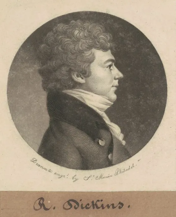 Framed Print : Asbury Dickins, 1801. Creator: Charles Balthazar Julien Fevret de Saint-Memin Framed Print : Asbury Dickins, 1801. Creator: Charles Balthazar Julien Fevret de Saint-Memin