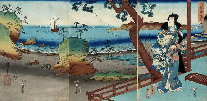 Framed Print : The Ascendence of a Modern Day Genji, 1853. Creators: Ando Hiroshige, Utagawa Kunisada Framed Print : The Ascendence of a Modern Day Genji, 1853. Creators: Ando Hiroshige, Utagawa Kunisada