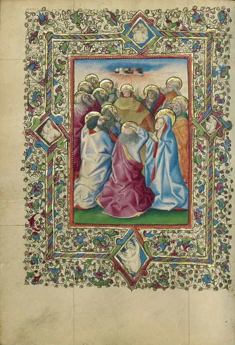 Framed Print : The Ascension; Book of Hours, about 1460. Creator: Unknown Framed Print : The Ascension; Book of Hours, about 1460. Creator: Unknown