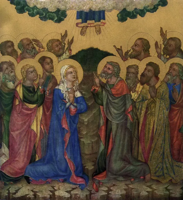 Framed Print : Ascension, c1350 (1955). Artist: Master of the Vyssi Brod Altar Framed Print : Ascension, c1350 (1955). Artist: Master of the Vyssi Brod Altar