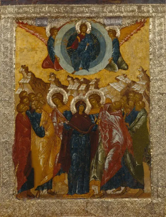 Framed Print : The Ascension of Christ, 1497. Artist: Russian icon