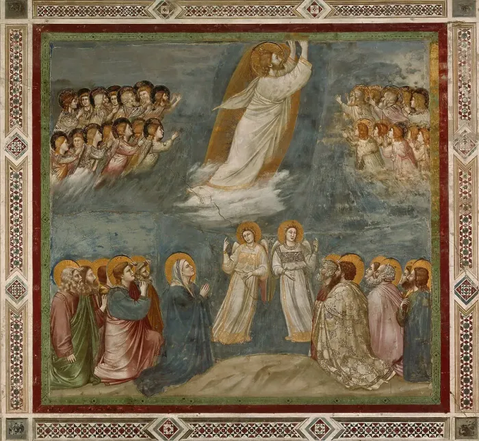 Framed Print : The Ascension of Christ (From the cycles of The Life of Christ), 1304-1306. Creator: Giotto di Bondone (1266-1377) Framed Print : The Ascension of Christ (From the cycles of The Life of Christ), 1304-1306. Creator: Giotto di Bondone (1266-1377)