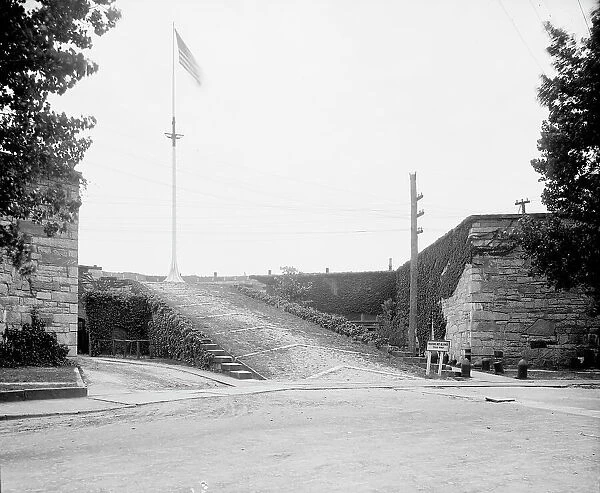 Ascent to the flagstaff, Fort Monroe, Va. between 1900 and 1910. Creator: Unknown