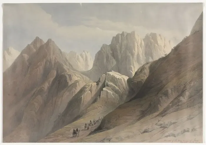 Framed Print : Ascent of the Lower Range of Sinai, 1839. Creator: David Roberts (British, 1796-1864) Framed Print : Ascent of the Lower Range of Sinai, 1839. Creator: David Roberts (British, 1796-1864)