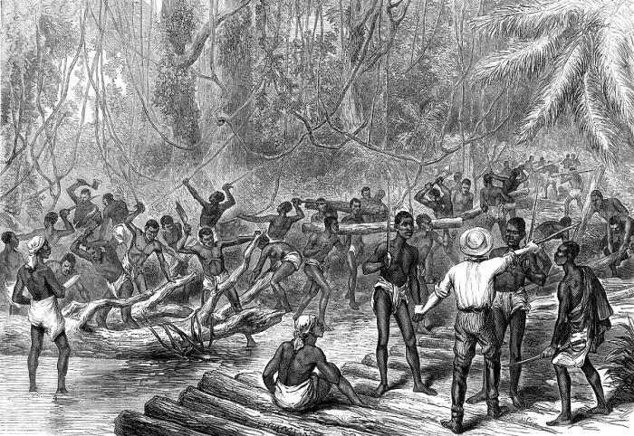 Framed Print : The Ashantee War: cutting and making a road to Coomassie, from a sketch by our special artist, 1874. Creator: Unknown Framed Print : The Ashantee War: cutting and making a road to Coomassie, from a sketch by our special artist, 1874. Creator: Unknown