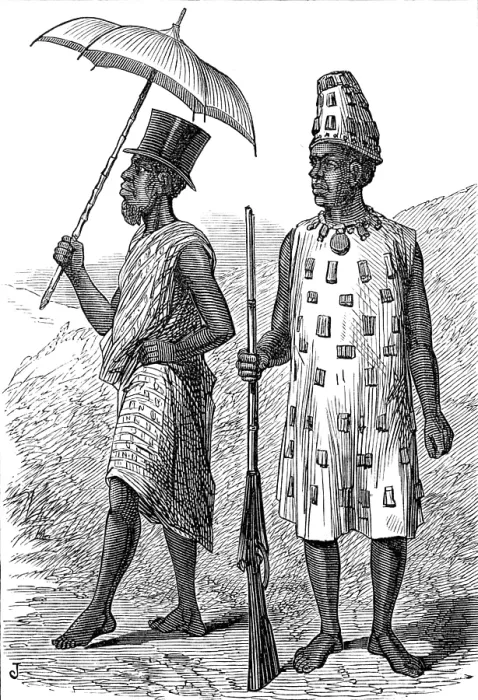 Framed Print : The Ashantee War - sketches by our special artist: an elder of the people and a warrior, 1874. Creator: Unknown