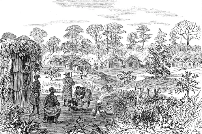 Framed Print : The Ashantee War: Sutah - station on the road to Coomassie, ...sketch by our special artist, 1874. Creator: Unknown Framed Print : The Ashantee War: Sutah - station on the road to Coomassie, ...sketch by our special artist, 1874. Creator: Unknown