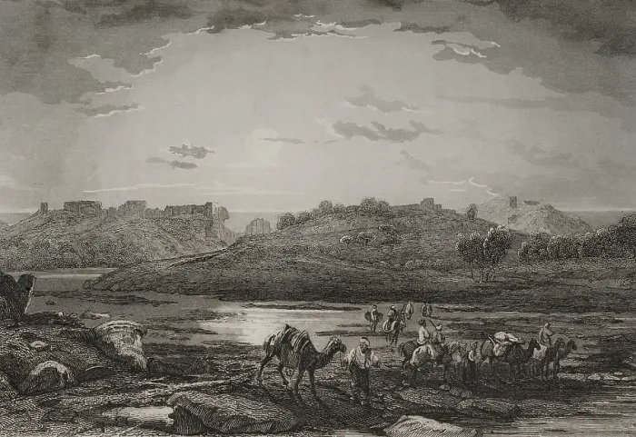 Framed Print : Ashkelon, 1840. Creator: Charles Nicolas Ransonnette Framed Print : Ashkelon, 1840. Creator: Charles Nicolas Ransonnette
