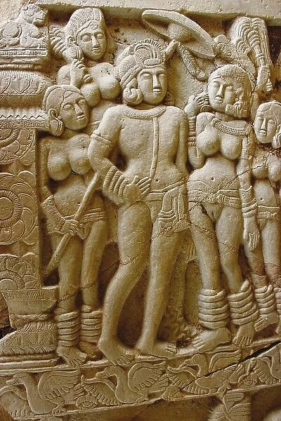 Ashoka with his Queen, 1st-3rd century. Creator: Indian Art