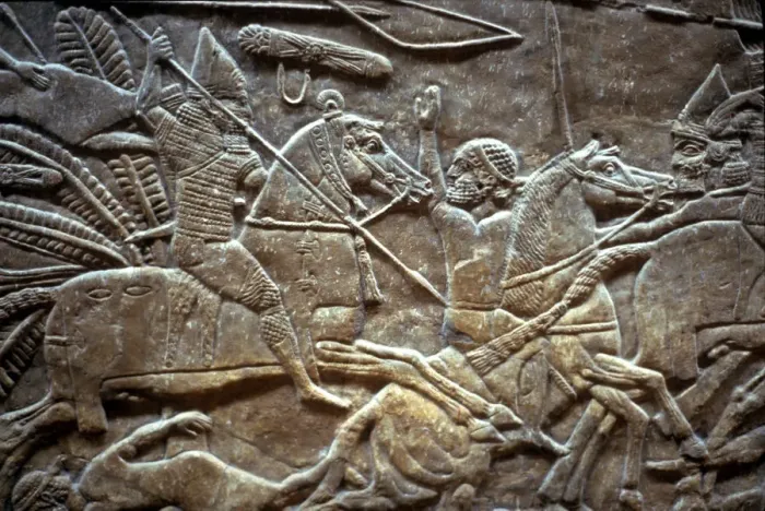 Framed Print : Ashurbanipal at the Battle of Til-Tuba, 650-620 BC. Artist: Assyrian Art Framed Print : Ashurbanipal at the Battle of Til-Tuba, 650-620 BC. Artist: Assyrian Art