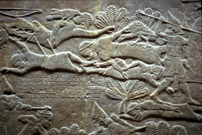 Framed Print : Ashurbanipal at the Battle of Til-Tuba, 650-620 BC. Artist: Assyrian Art Framed Print : Ashurbanipal at the Battle of Til-Tuba, 650-620 BC. Artist: Assyrian Art