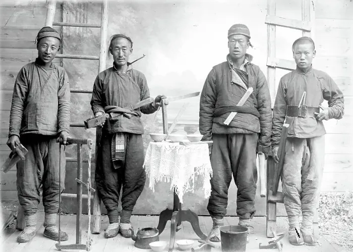 Framed Print : Asian Men, 1880. Creator: Nikolai Nikolaevich Petrov Framed Print : Asian Men, 1880. Creator: Nikolai Nikolaevich Petrov