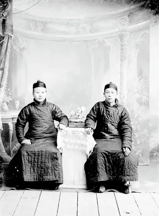 Framed Print : Two Asian men, 1900. Creator: Nikolai Nikolaevich Petrov Framed Print : Two Asian men, 1900. Creator: Nikolai Nikolaevich Petrov