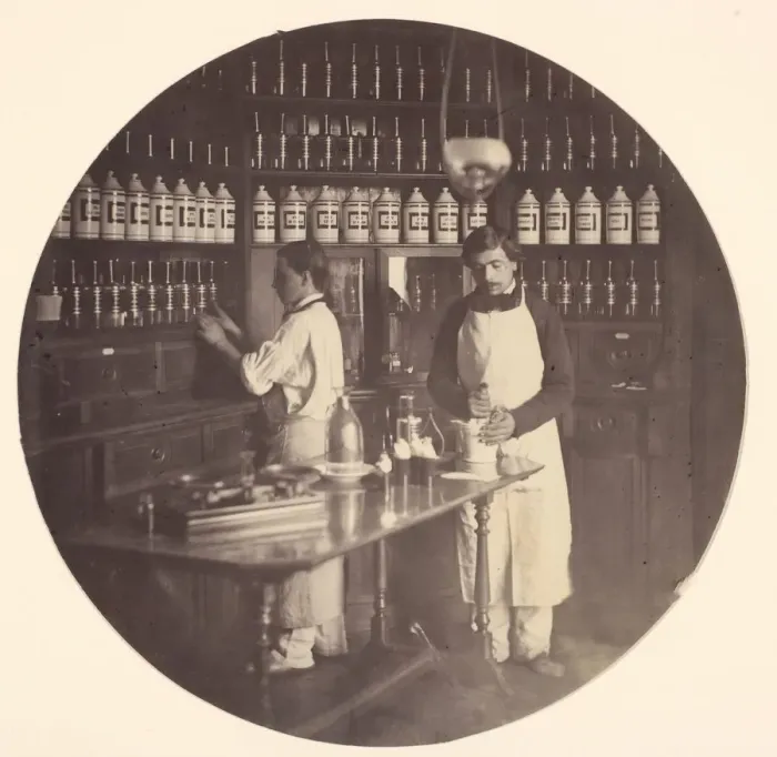 Framed Print : Asile Imperiale de Vincennes, la pharmacie, 1858-59. Creator: Charles Negre Framed Print : Asile Imperiale de Vincennes, la pharmacie, 1858-59. Creator: Charles Negre