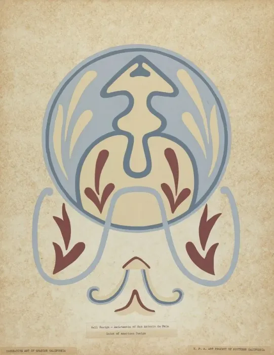 Framed Print : Asistencia of San Antonio de Pala Wall Design from the portfolio of Decorative Art... 1935 / 1942. Creator: Unknown Framed Print : Asistencia of San Antonio de Pala Wall Design from the portfolio of Decorative Art... 1935 / 1942. Creator: Unknown