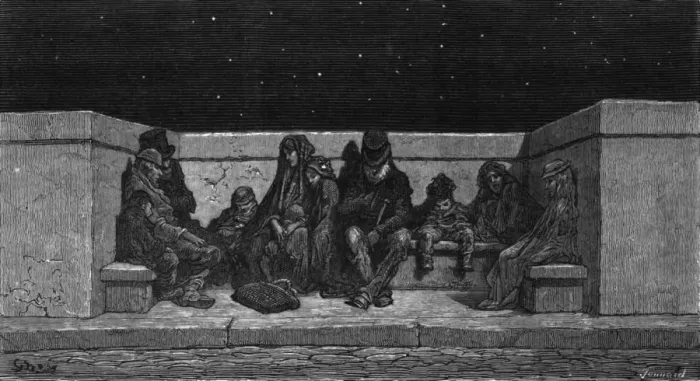 Framed Print : Asleep Under the Stars, 1872. Creator: Gustave Doré Framed Print : Asleep Under the Stars, 1872. Creator: Gustave Doré